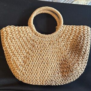 Stylish Tan Woven Women's Bag